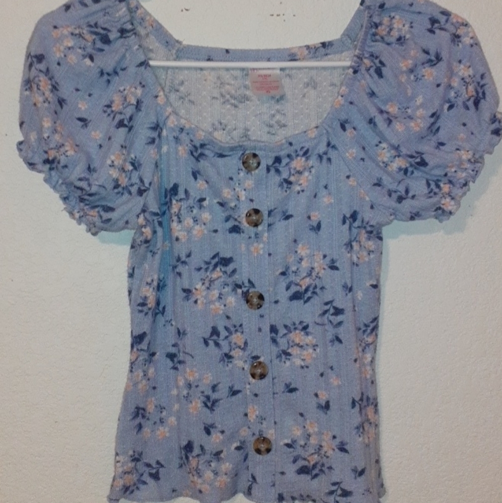 Floral, square neck crop top